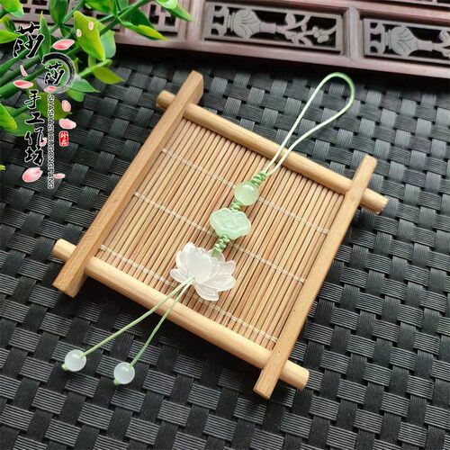 精美莲花挂坠旗袍压襟坠多色贝壳