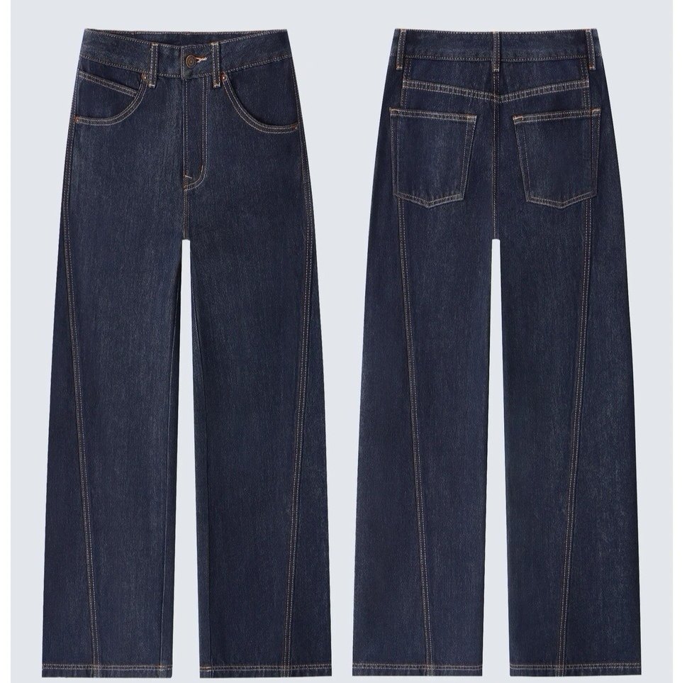 丹宁蓝阔腿牛仔裤女加绒秋冬2025新款高腰显瘦垂感宽松加厚直筒裤,女装/女士精品,牛仔裤,淘宝优惠券,粉丝福利购,淘宝优惠卷