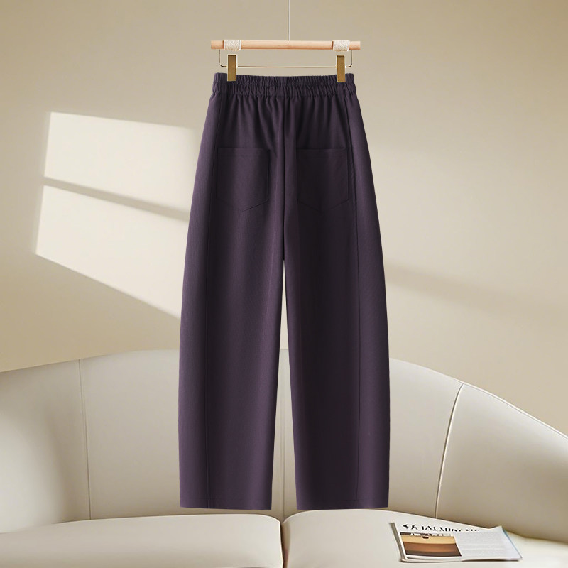 小个子弯刀休闲卫裤女春秋季2026新款香蕉阔腿裤松紧系绳运动裤子