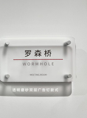 简约柔和云朵磨砂门牌白色简约高级清透小众设计门牌科室牌导视