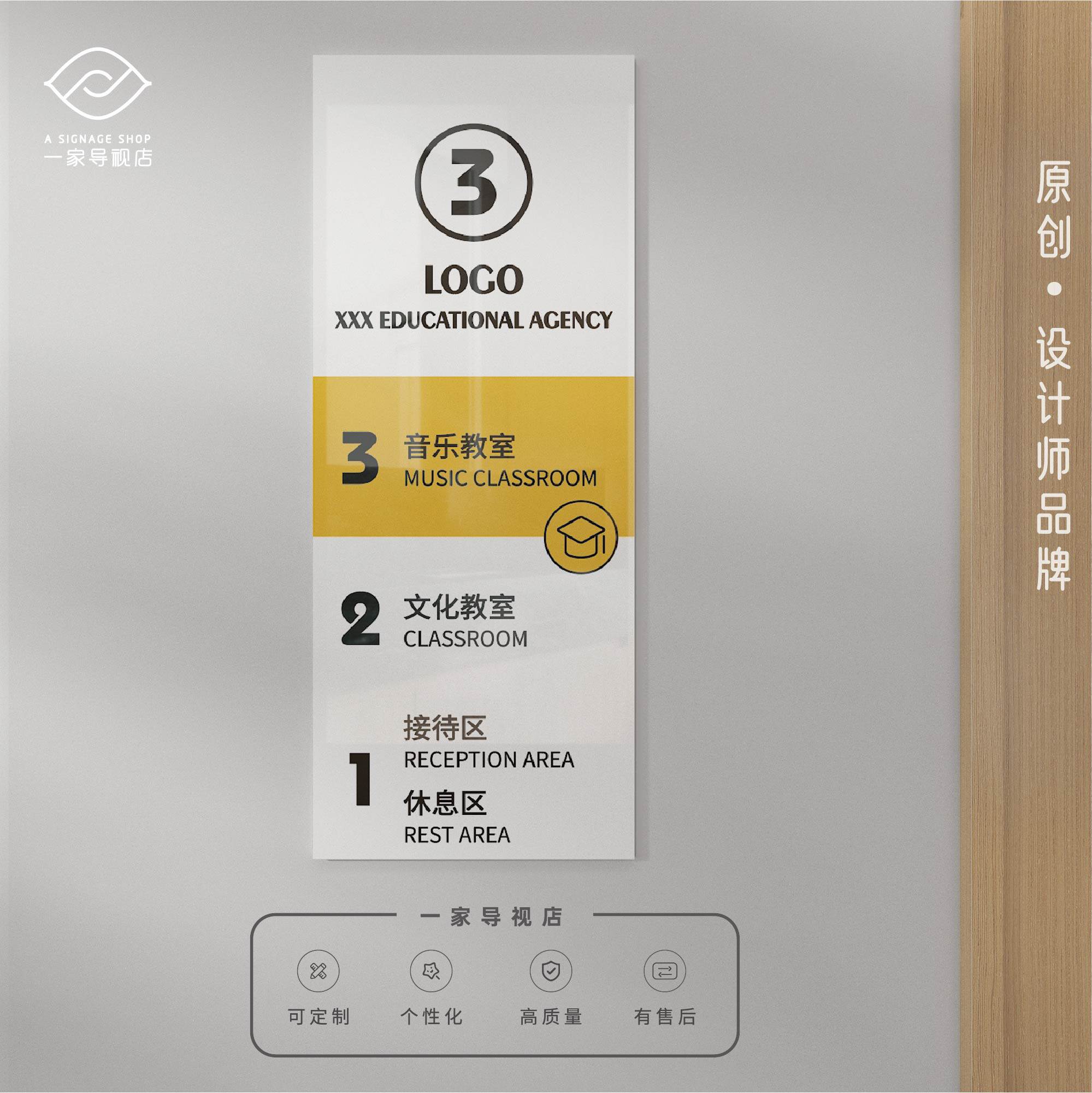 创意日系楼层索引提导向指示标识贴门牌美容医院美甲店设计定制做