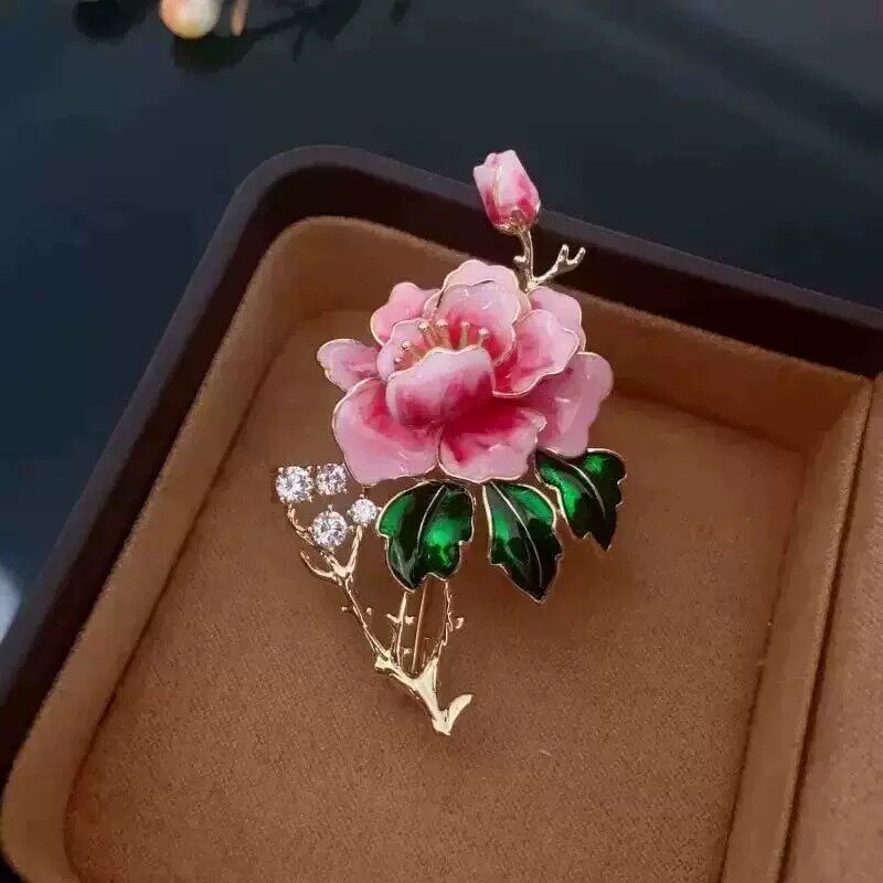 国风新中式牡丹花开胸针气质经典清雅奢华优雅精致百搭胸花别针