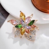 轻奢气质高档胸花别针炫彩设计感大衣西装 胸针饰品女花朵高档配饰