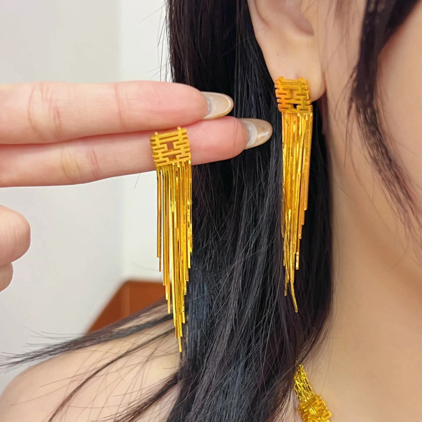 喜字耳环婚庆结婚女款囍