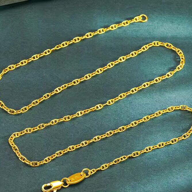 新款猪鼻子项链女越南沙金仿真黄金轻奢高级感不掉色单链毛衣配饰