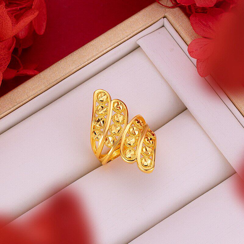 越南沙金夸张大女戒指仿