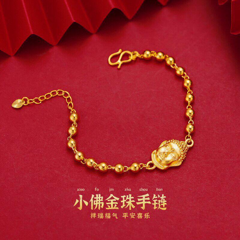 新款小佛头金珠手链女士