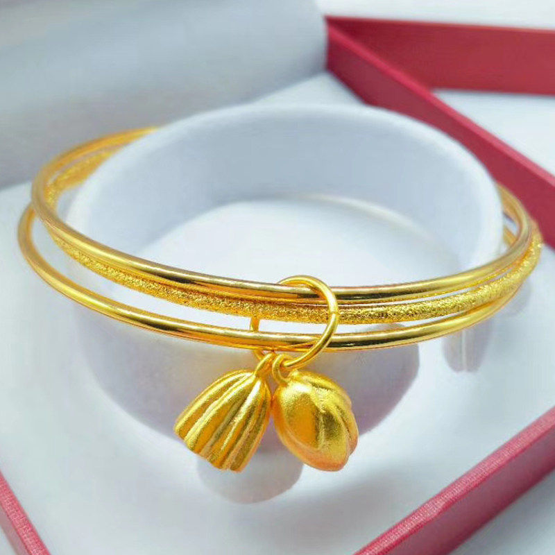 三生三世手镯女越南沙金仿真黄金三环手饰纯金色久不掉色首饰24K