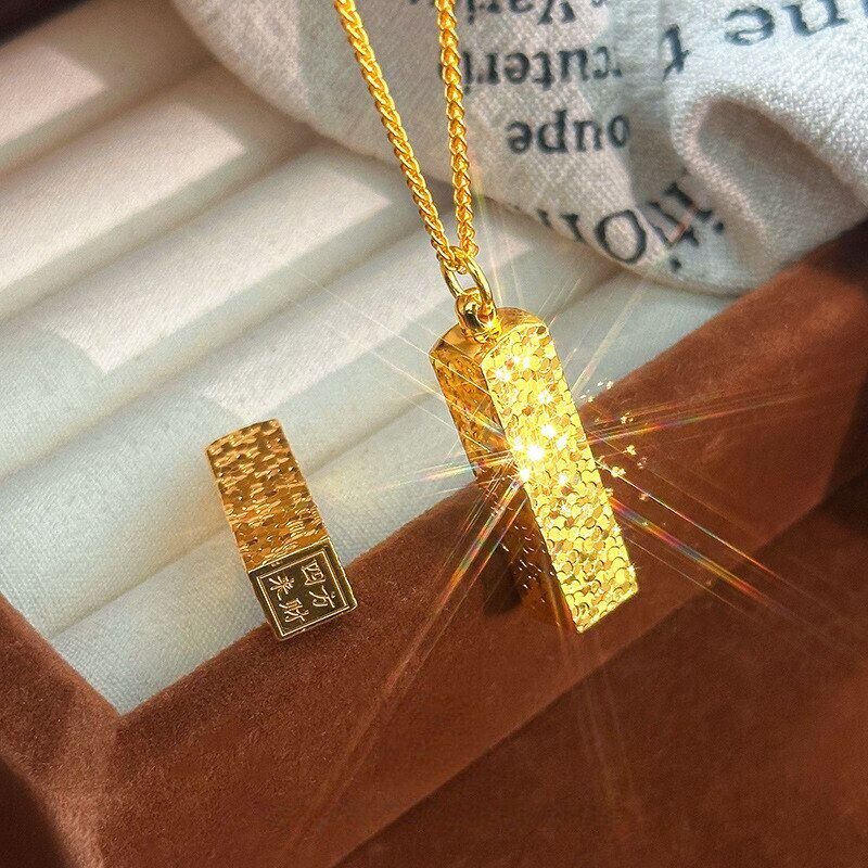 爆闪碎碎冰小金条吊坠四
