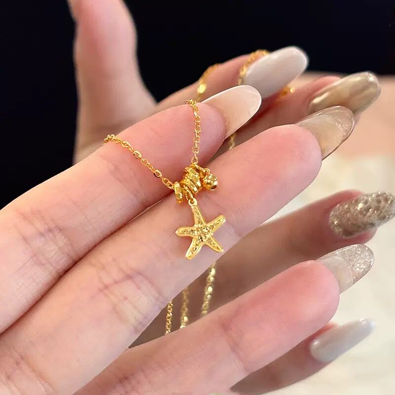 海星项链仿真黄金沙金锁
