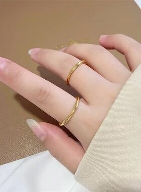 新款莫比乌斯环戒指女素