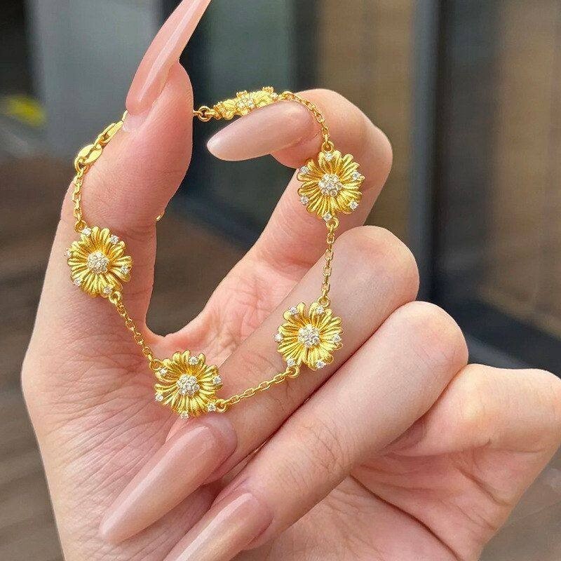 新款点钻小雏菊花朵手链