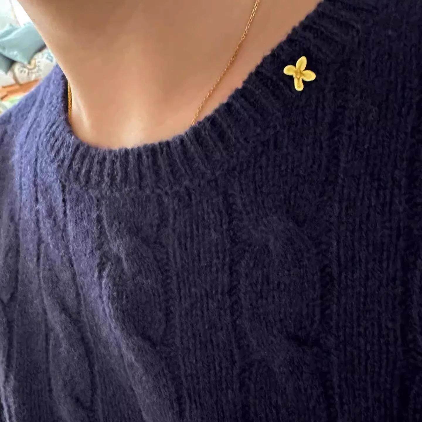 黄金色小桂花胸针领扣夹