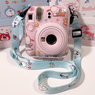 帕恰狗拍立得透明水晶壳富士mini12/11/9/8/7+保护套斜跨背带绳子