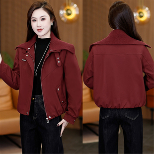 短款加棉毛呢外套女秋冬2025新款时髦设计感个性双领外套上衣呢子