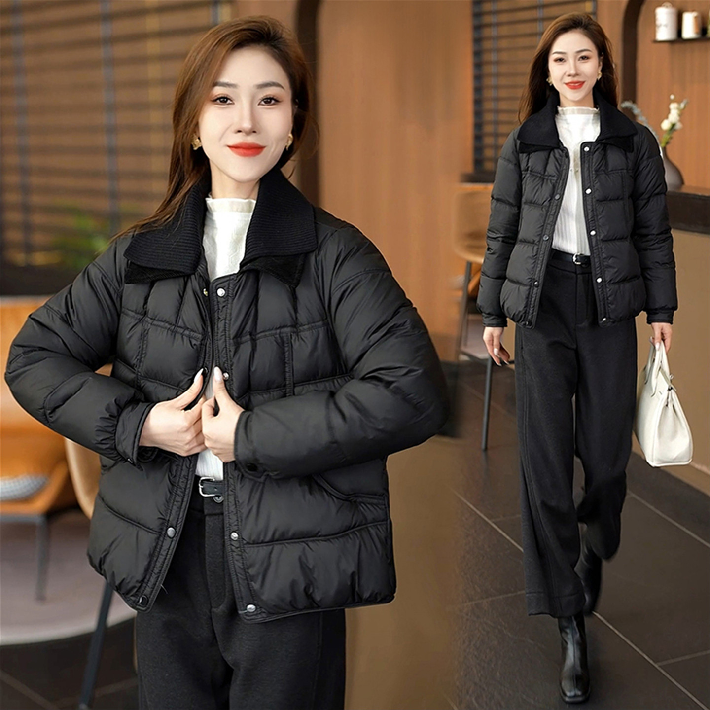 石墨烯云绒防寒棉服女冬季棉袄子