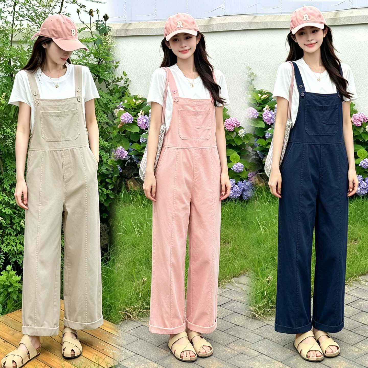 夏季学院风牛仔背带裤女显瘦减龄