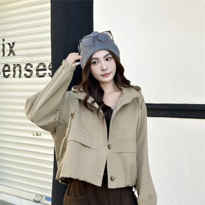 春秋短款风衣外套女休闲宽松夹克