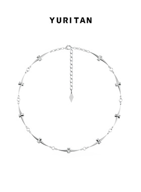 YURITAN镀白金骨链男女项链潮