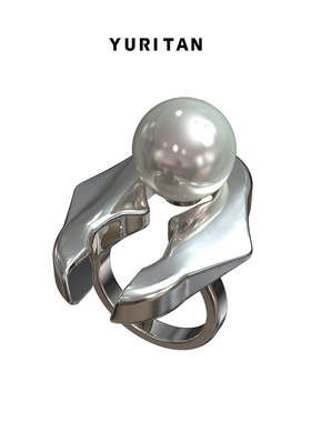 YURITAN荆棘珍珠戒指2024春夏新款镀金开口可调节戒指