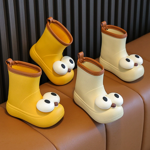 Детский дождевик, обувь, мультяшные нескользящие туфли для школьников, водонепроницаемые сапоги для мальчиков, 3-10 лет, средней длины