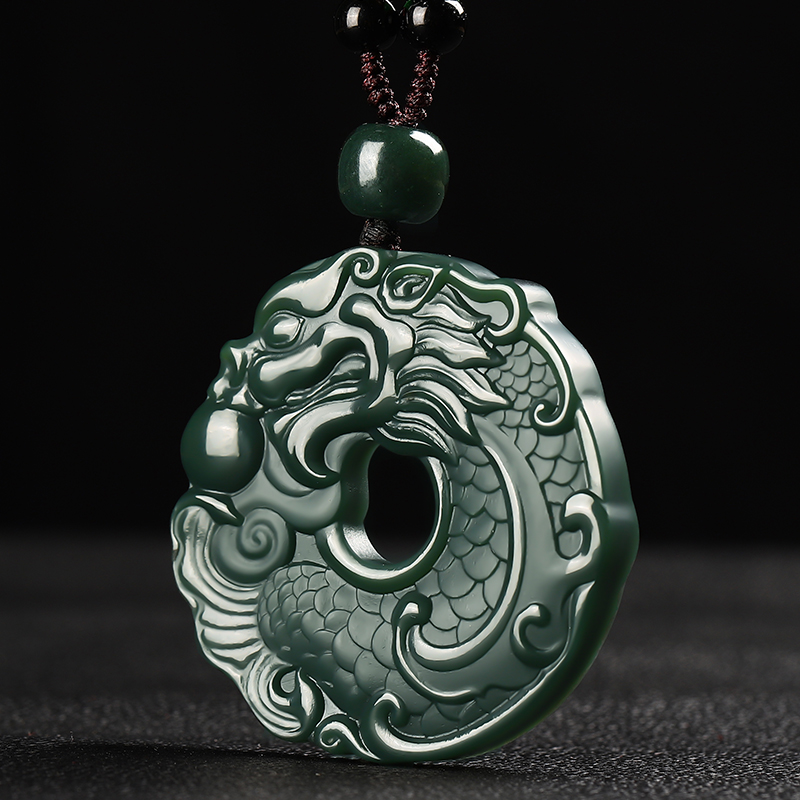 天然真品和田玉鱼化龙玉吊坠新疆细料青玉龙鱼挂件男女玉石玉项坠