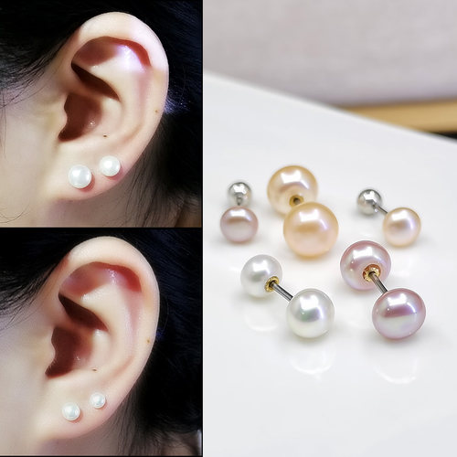 淡水珍珠耳钉睡觉免摘女原创设计