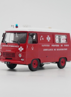 Ixo 1:43 Peugeot J7标致面包车法国消防救护车合金汽车模型玩具