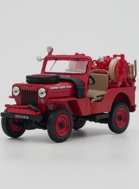 Ixo 1:43 Willys Hotchkiss威利斯吉普法国消防车合金汽车模型
