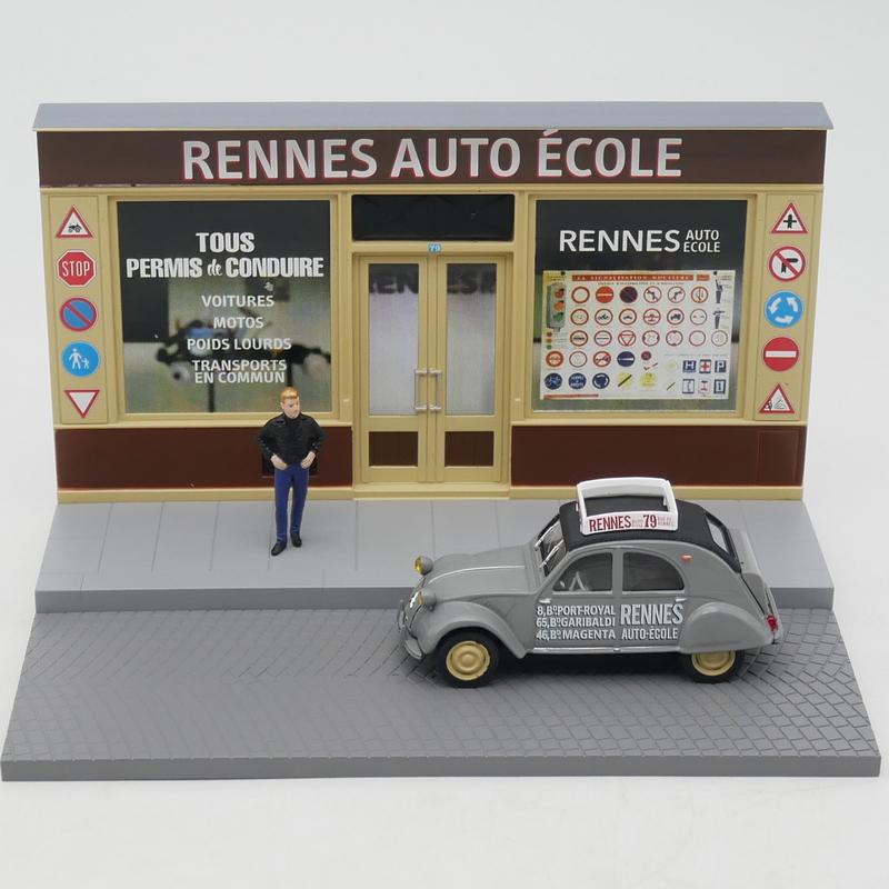 Ixo 1:43 Citroen 2CV驾校场景沙盘雪铁龙合金汽车模型收藏玩具车