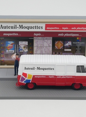 Ixo 1:43 Peugeot J7标致面包车布店场景合金汽车模型金属玩具车