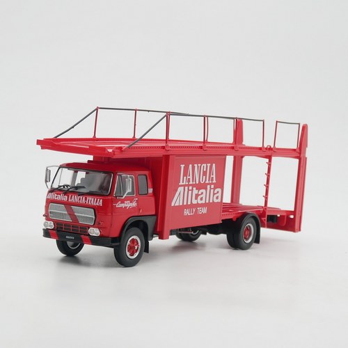 ixo 1:43 Fiat 673N菲亚特平板拖车蓝旗亚拉力赛车队收藏汽车模型