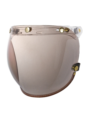 台湾Feture泡泡镜 皮革包裹头盔防晒防雨防风镜片镜面可翻盖透光