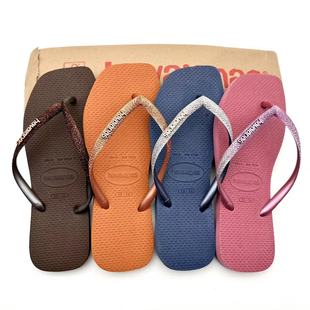 SQUARE SLIM GLITTER细带防滑 凉拖鞋 巴西哈瓦那方头人字拖24女款