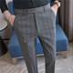 男士 商务弹力休闲长裤 韩版 免烫格子小脚裤 潮流修身 秋冬高级感西裤