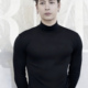 王嘉尔同款 黑色内搭上衣 T恤男秋冬加绒弹力修身 打底衫 半高领长袖