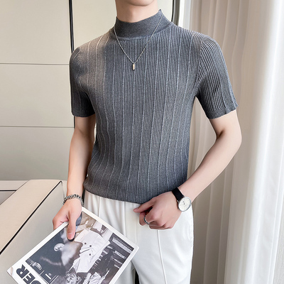 毛衣修身高级感打底衫冰丝短袖