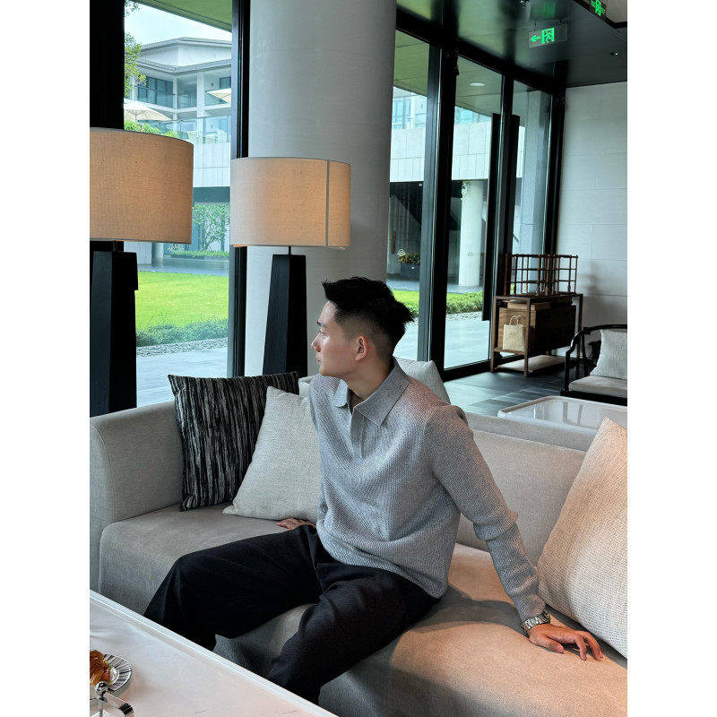 含羊毛~海鸥领长袖针织衫男翻领高级感休闲V领加厚保暖毛衣老钱风,男装,针织衫/毛衣,淘宝优惠券,粉丝福利购,淘宝优惠卷