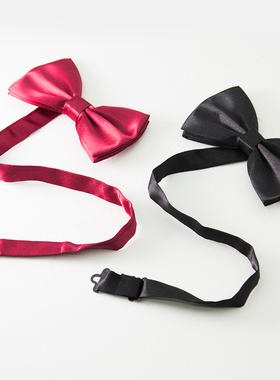 时尚黑色领结男士正装商务宴会百搭新郎结婚礼服蝴蝶结伴郎领结帅