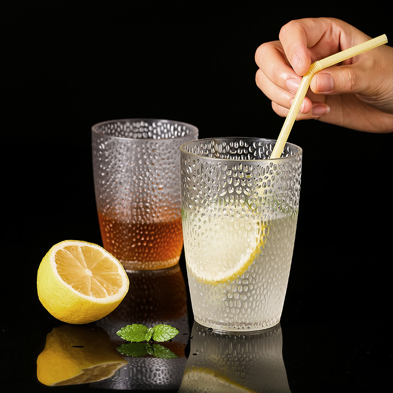 耐摔亚克力塑料杯子透明彩色水杯创意简约个性家用茶餐厅喝水茶杯