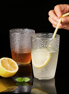 耐摔亚克力塑料杯子透明彩色水杯创意简约个性家用茶餐厅喝水茶杯