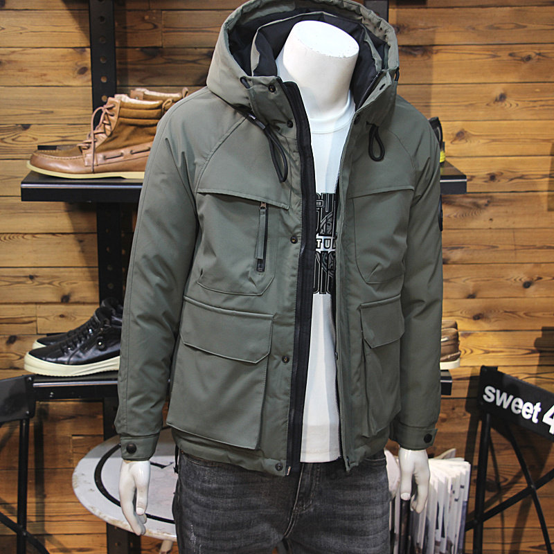 冬季男连帽加厚羽绒服工装多口袋时尚保暖防风防水冲锋衣羽绒夹克,男装,羽绒服,淘宝优惠券,粉丝福利购,淘宝优惠卷