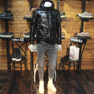 冬装男连帽羽绒服厚实保暖抗风羽绒外套修身潮流简约款青年羽绒服