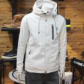 冬季 休闲青年防风带帽棉衣夹克 男户外连帽二棉外套保暖棉服修身