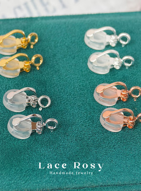 Lace无耳洞 软垫三角耳夹转换器弹簧扣挂吊坠diy手工材料空托配件