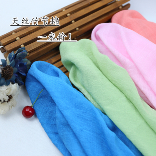 汉服防晒衣裙子围巾DIY服装 纯色中国风天丝竹节棉麻布料古装 面料