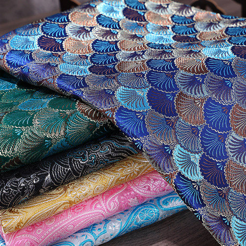 高档织锦缎布料民族风服装面料