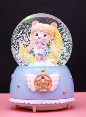 月空乐盒学生创意礼品战士自动飘雪水晶球闺蜜女生日礼物