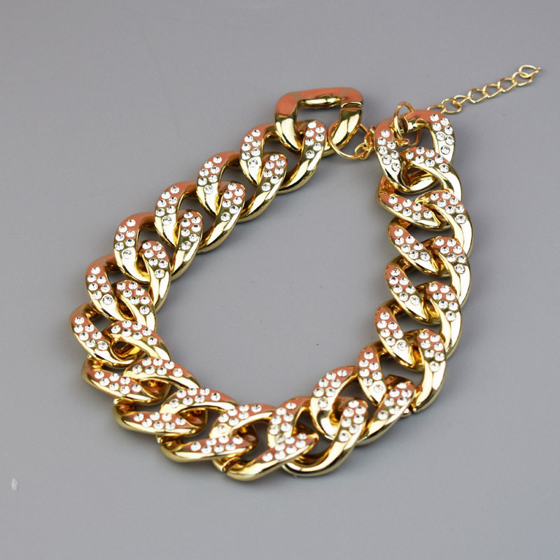 宠物法斗项链宠物饰品配饰狗狗时尚项链镶钻金链子