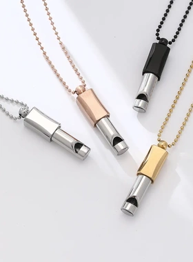 运动冥想口哨磁吸调节呼吸缓压力饰品项链钛钢配饰可吹响赫兹音频